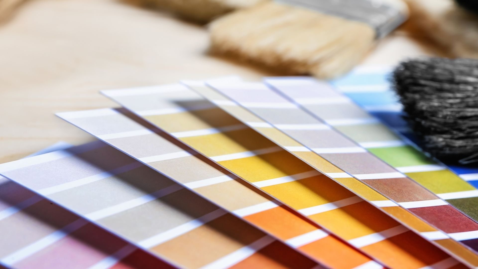 Color palette swatches in warm tones for design and painting selection